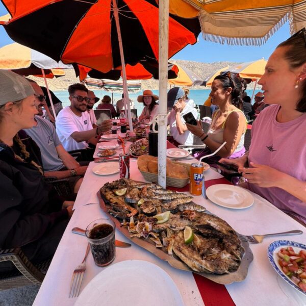 Home-cooked Moroccan food at the surf house