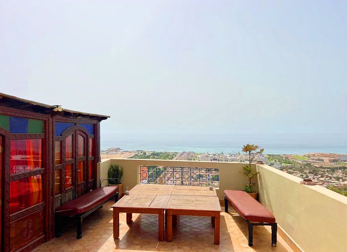 Sea view from the surf house in Tamraght