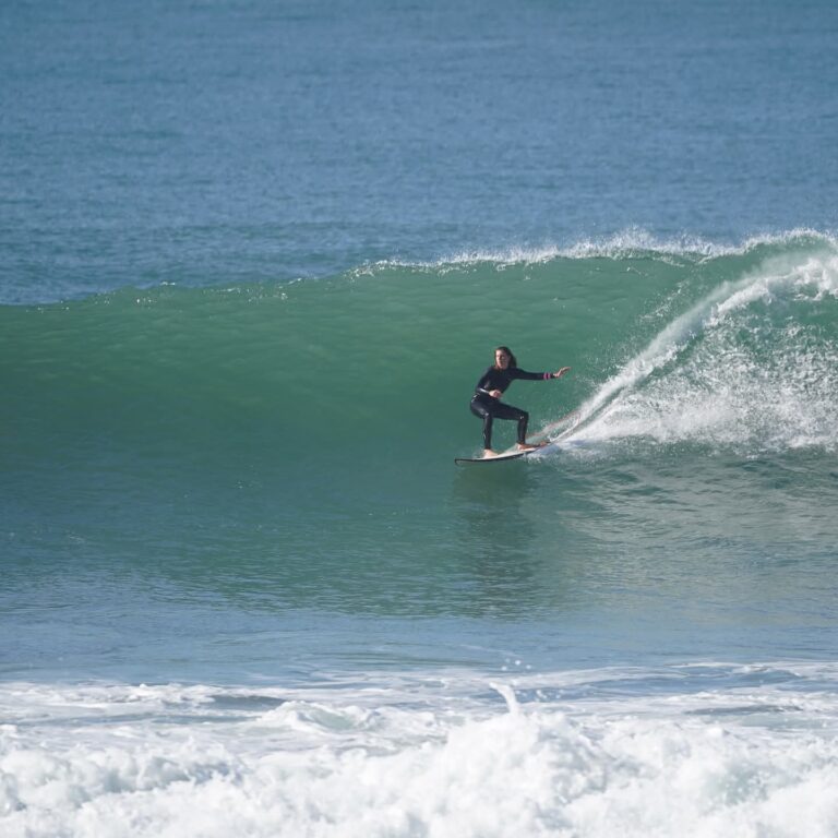 Guided surf session at a point break near Taghazout